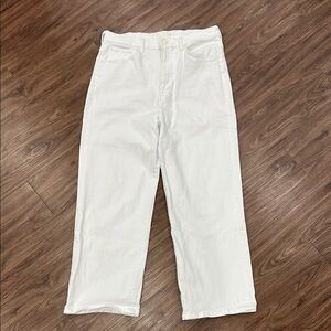 MOTHER White High Waisted, Tunnel Vision Ankle Jeans